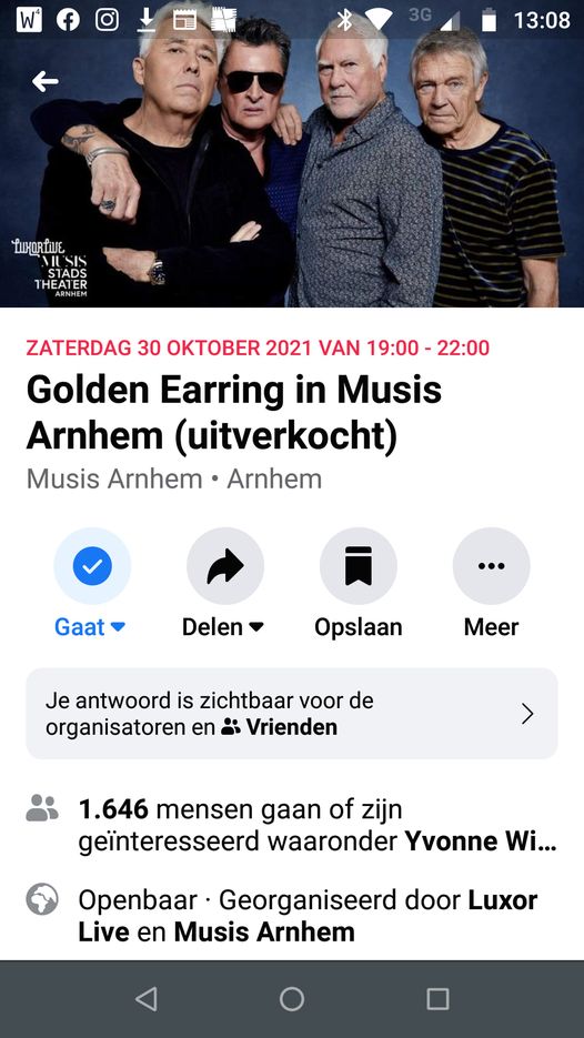 Golden Earring show ad Arnhem - Musis October 30 2021